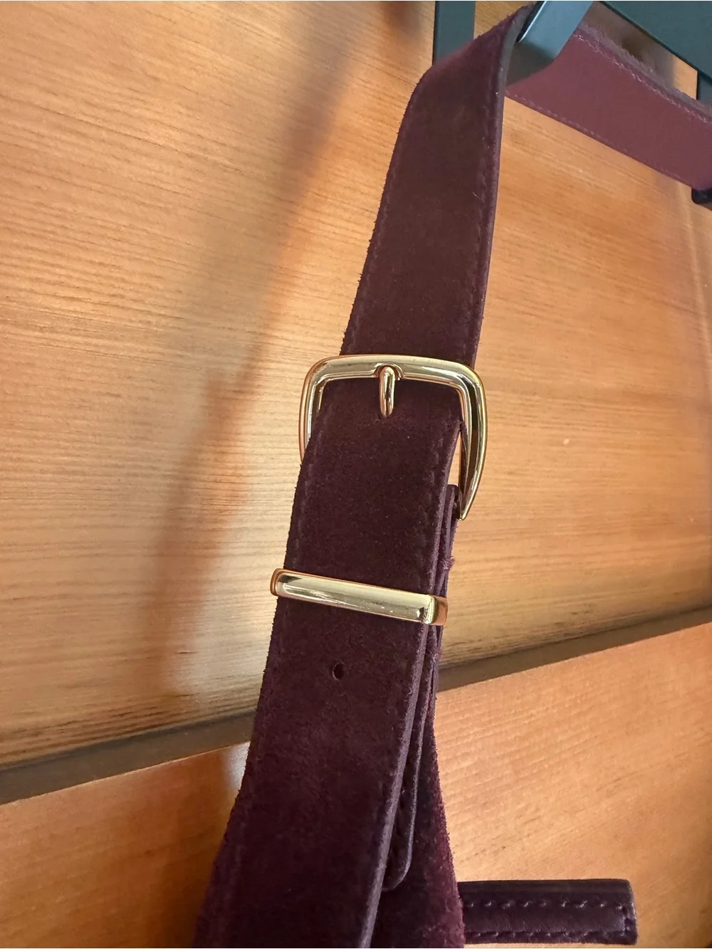 Madewell Essential Curve Shoulder Bag Suede Deep Merlot EUC